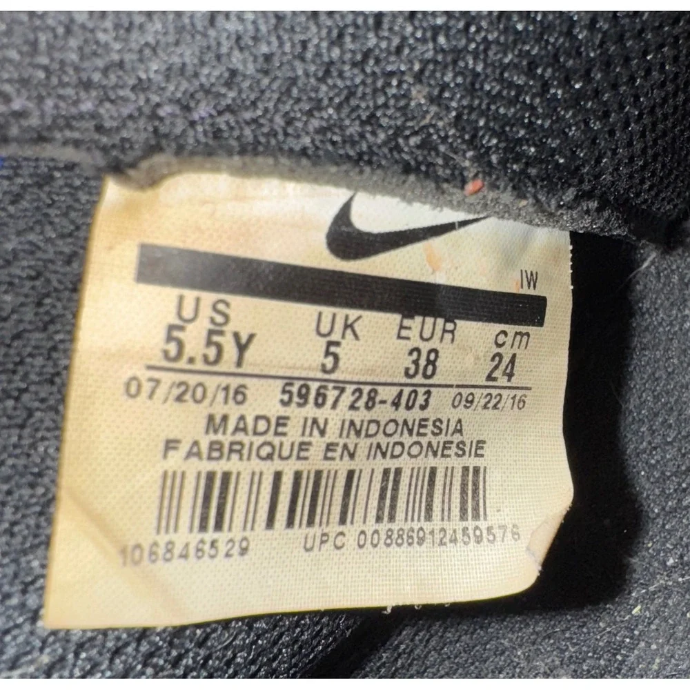 Nike Air Force 1 AF1 Low Blue Black Youth Sneakers‎ Shoes Size 5.5Y / 5.5 Mens